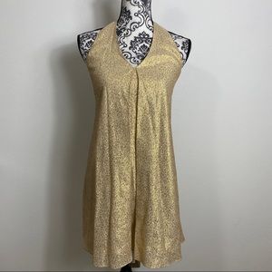 Alice & Olivia Holland Shift Gold Metallic Dress 2